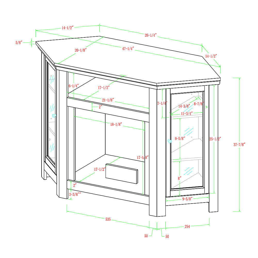 Brown Fireplace TV Console W8611