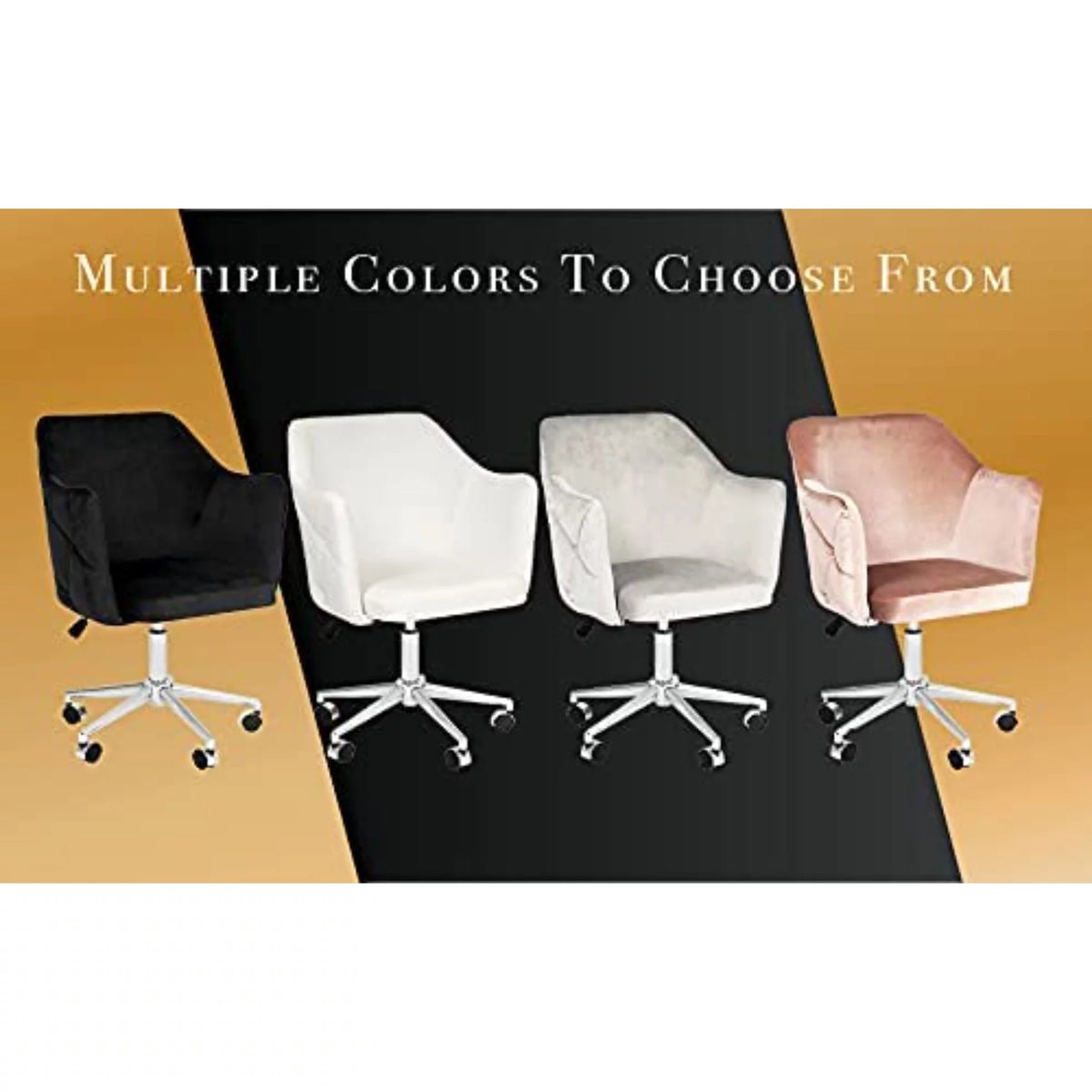 White Velvet Tufted Swivel Vanity Chair K70631