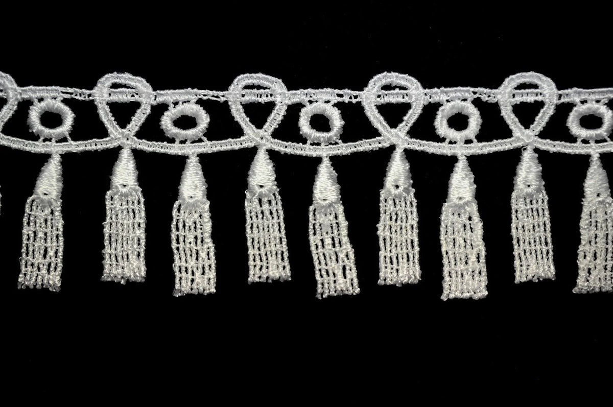 White Tassel Pattern Bridal Venice Lace Trim N1900