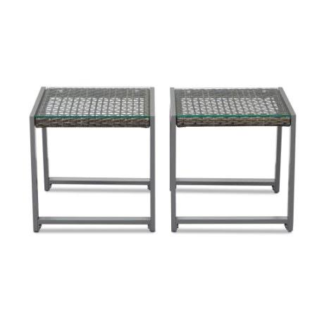 Gray Aluminum Patio End Table, 2 count J281268