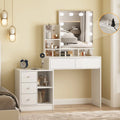 White Makeup Vanity with Lights and Mirror T3858