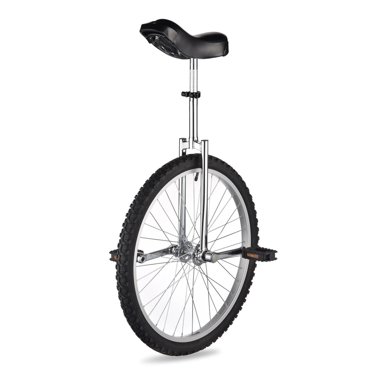 24 In Wheel Outdoor Unicycle Adjustable Seat Anti-Skid Pedal Red O680011