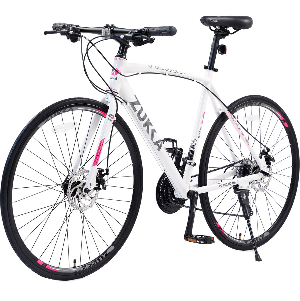 24 Speed 700C Aluminum Flat Bar Road Bike with Disc Brakes V4944