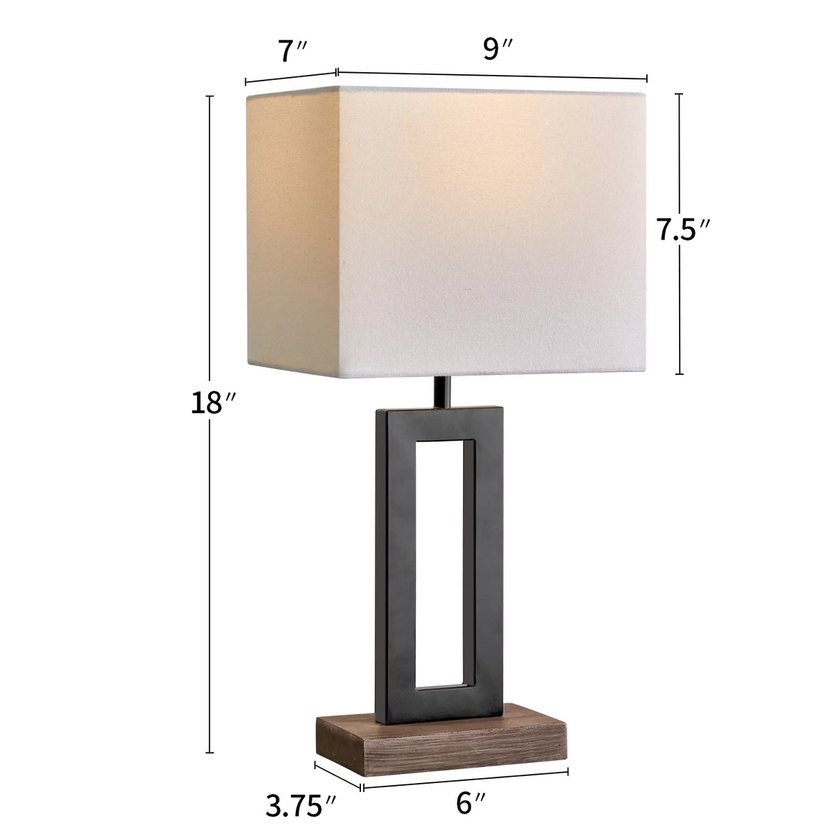 Modern Metal Table Lamp 18" Industrial Black W83248