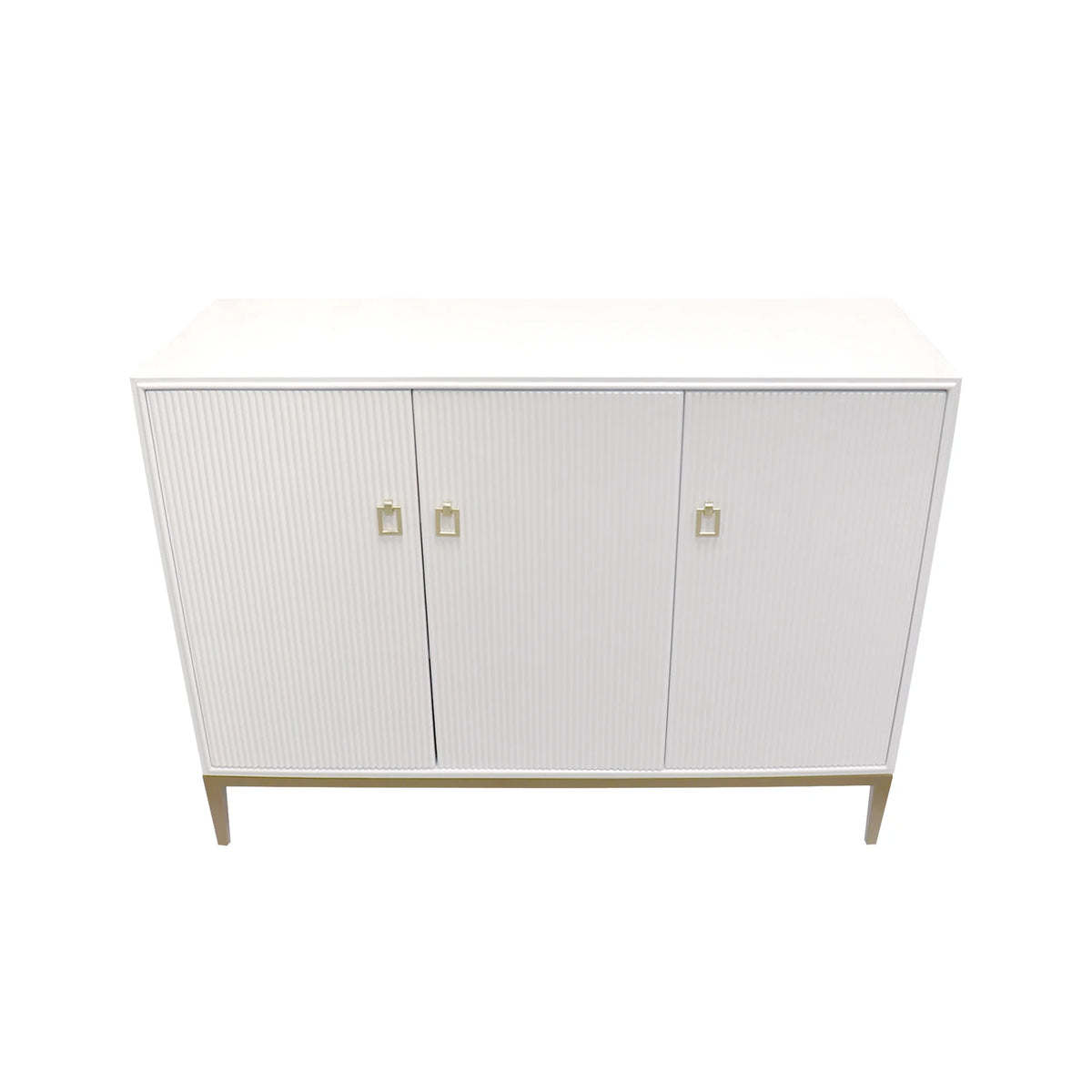 Ivory 3 Door Sideboard with Bronze Metal Frame S733