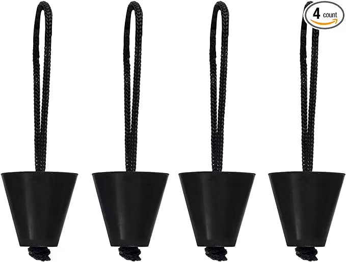 Pack of 4 Silicone Kayak Scupper Plug Kit with Lanyard G596