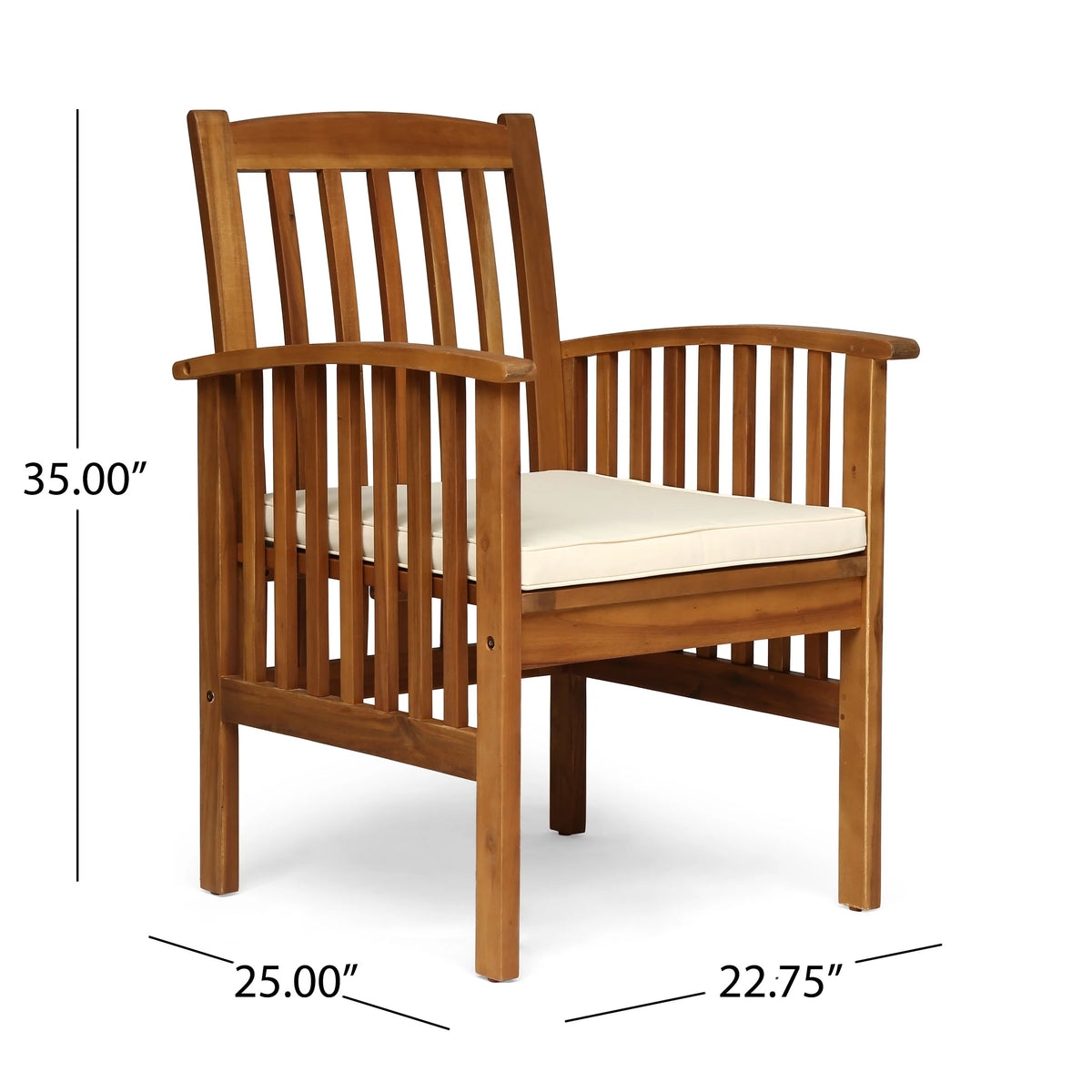 Acacia Wood 3 Piece Bistro Set with Cushion X58483