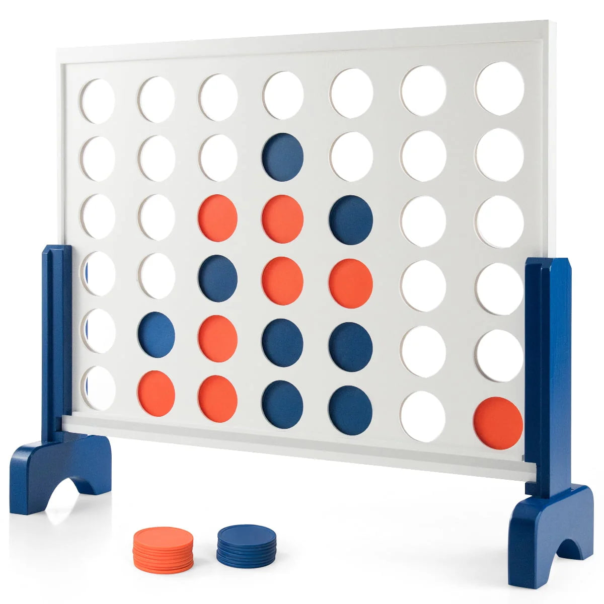 4 In A Row Game Wood Board with Carrying Bag Q7623