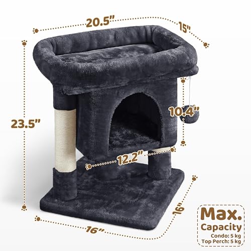 23.5in Dark Gray Cat Tree Tower T282991