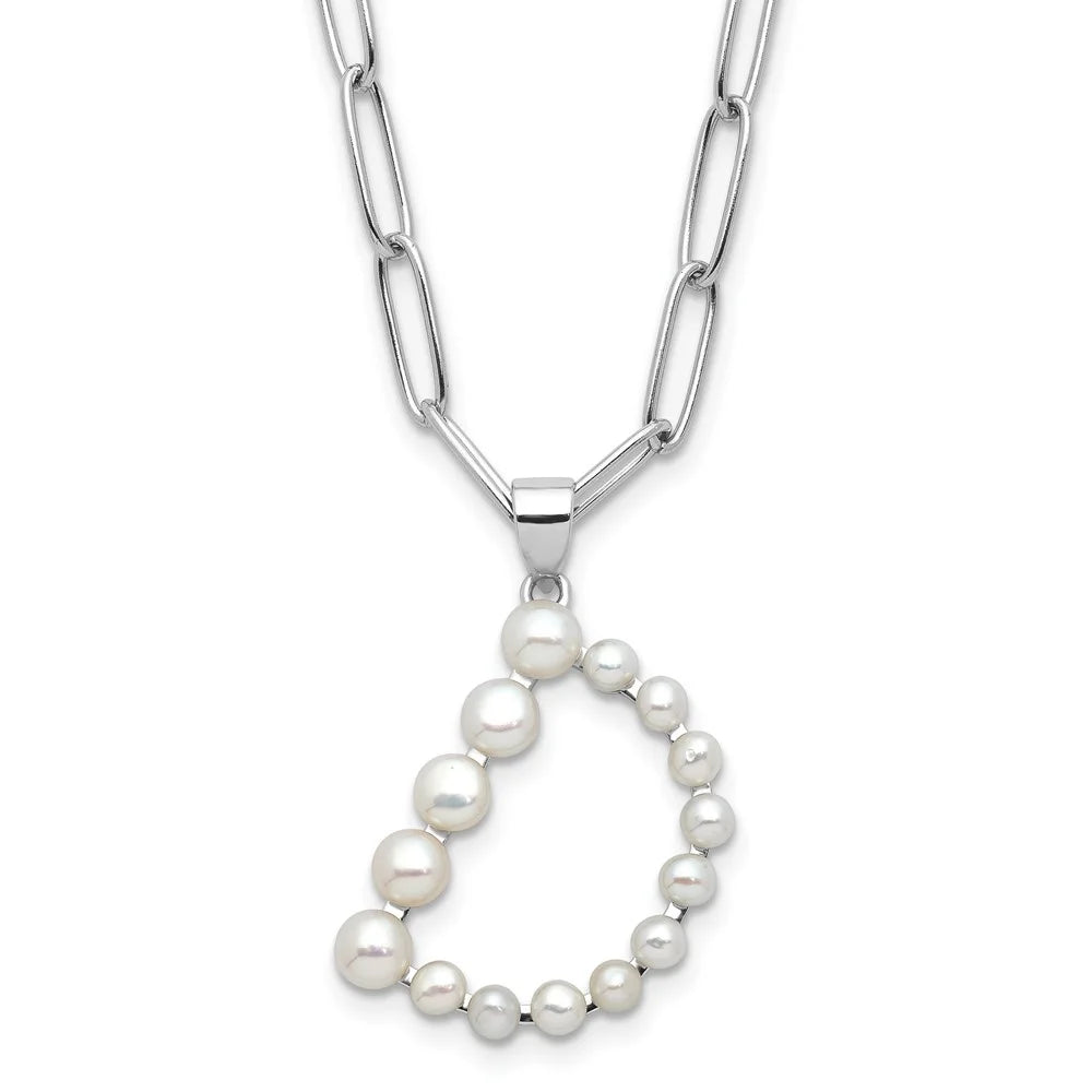 Sterling Silver Pearl Letter D Necklace N7509