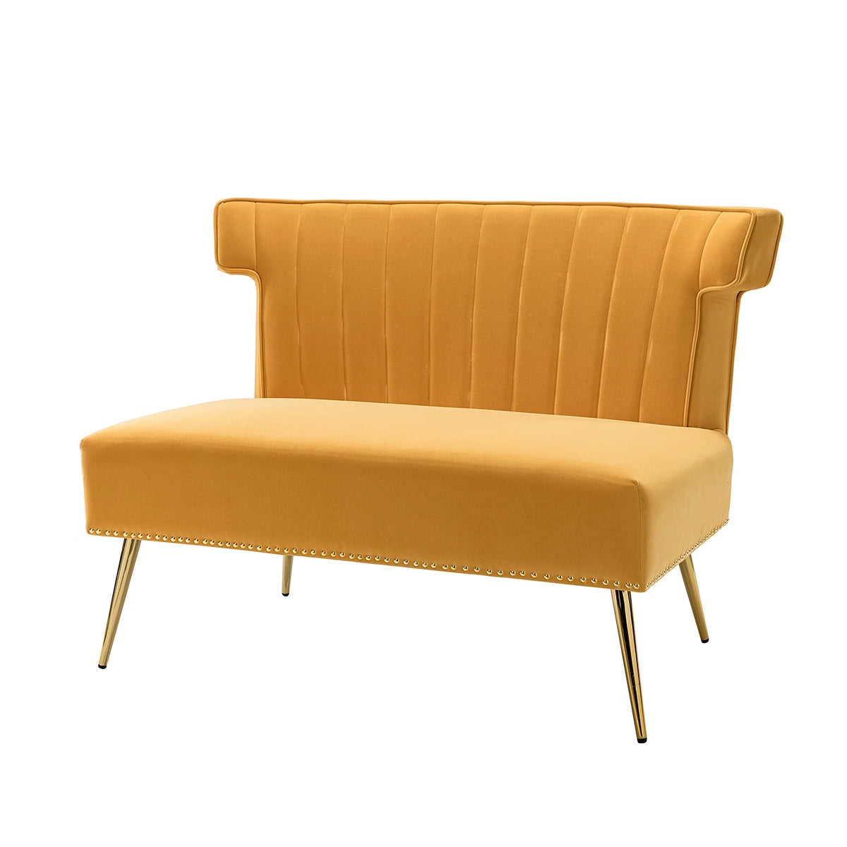 Velvet 2 Seat Wingback Loveseat Sofa O406