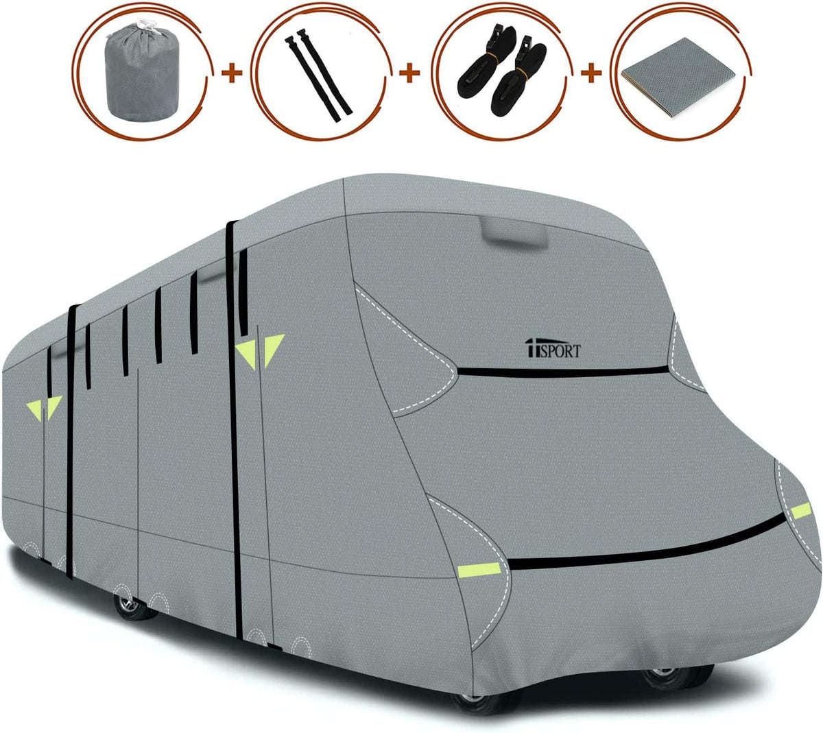 6-Layer Heavy Duty RV Cover with Reinforced Straps U85665