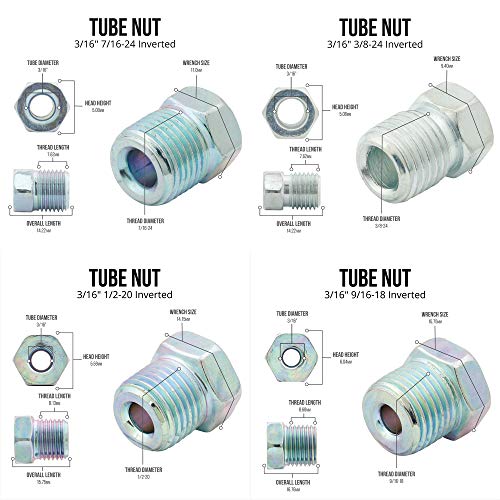 3/16" x 25' Copper-Nickel Brake Line Tubing Coil & Fitting Kit N22563