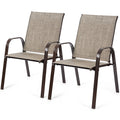 Set of 2 Grey Steel Patio Chairs E259