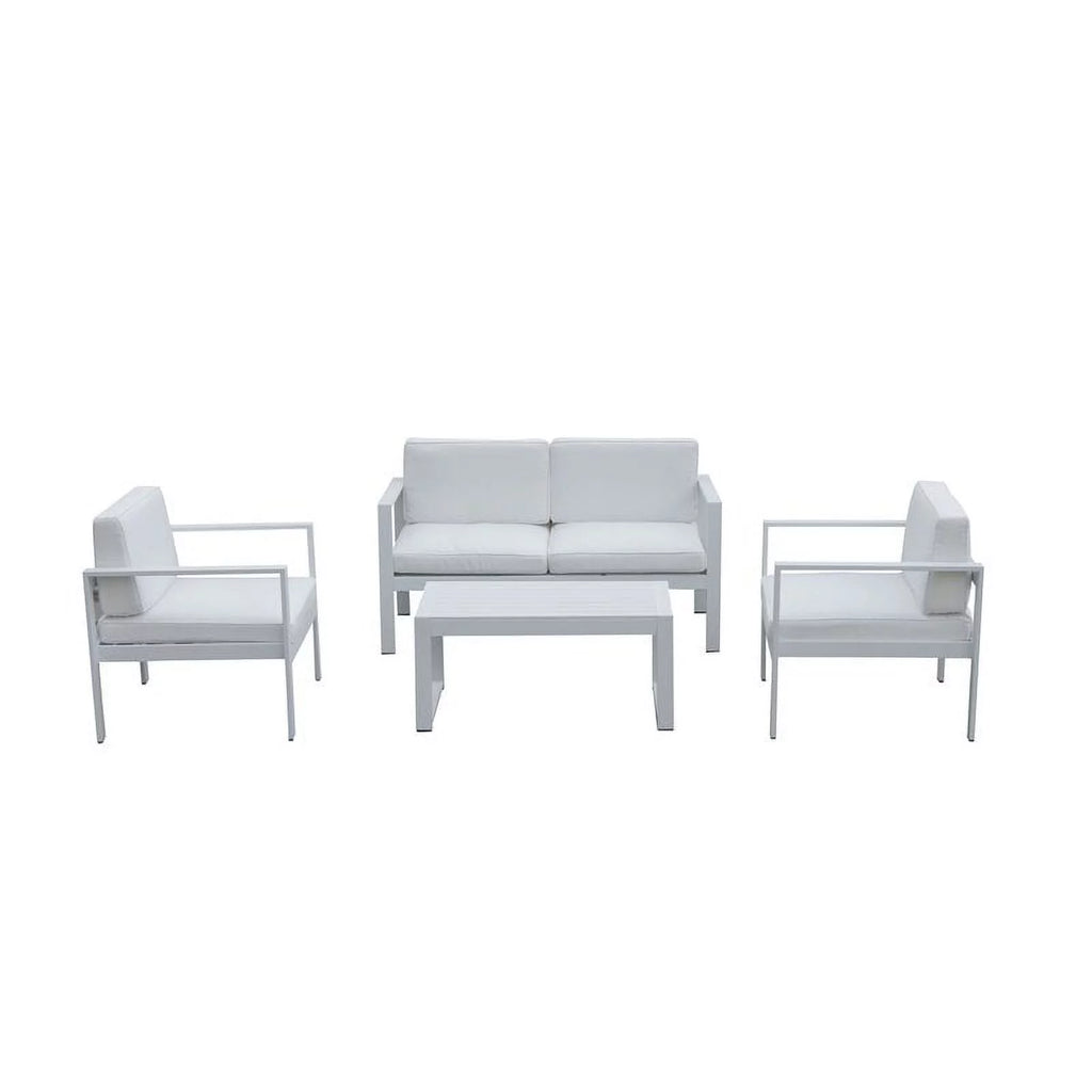 White 4-piece Aluminum Frame Outdoor Sofa Set L6447