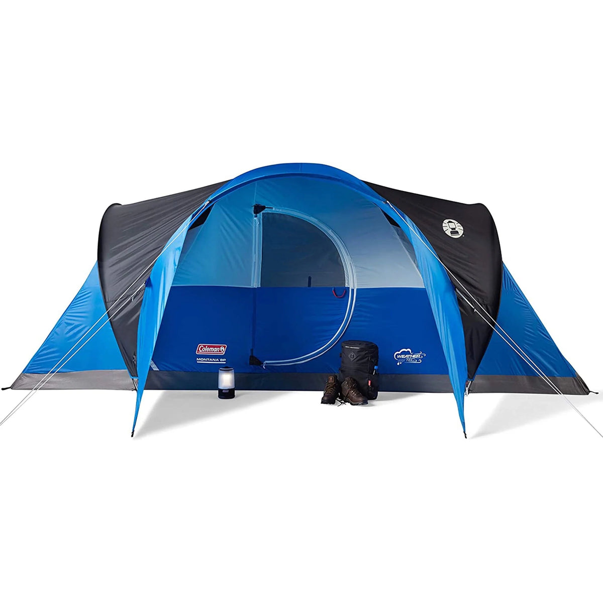 8 Person Cabin Camping Tent with Hinged Door, Blue K4962