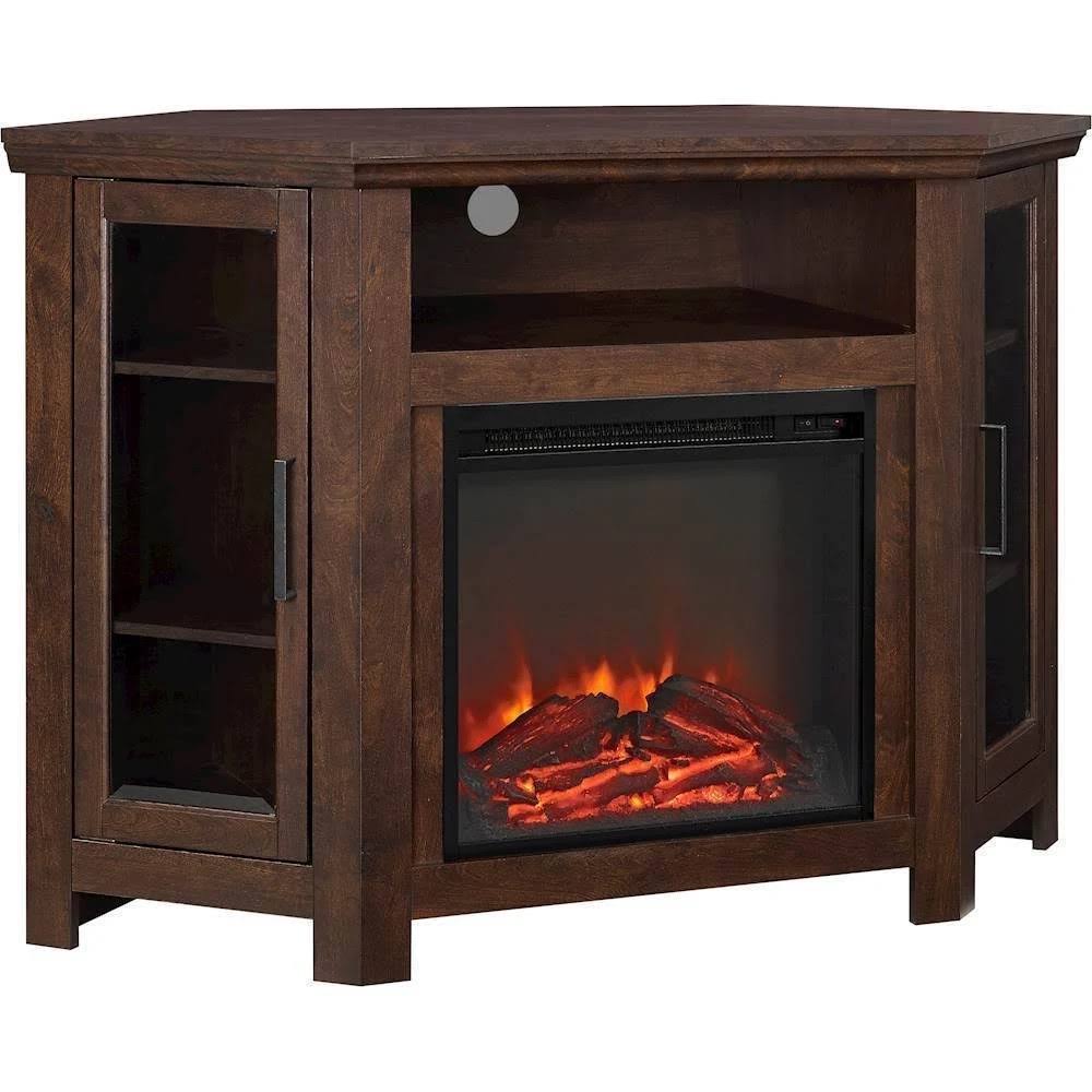 Brown Fireplace TV Console W8611