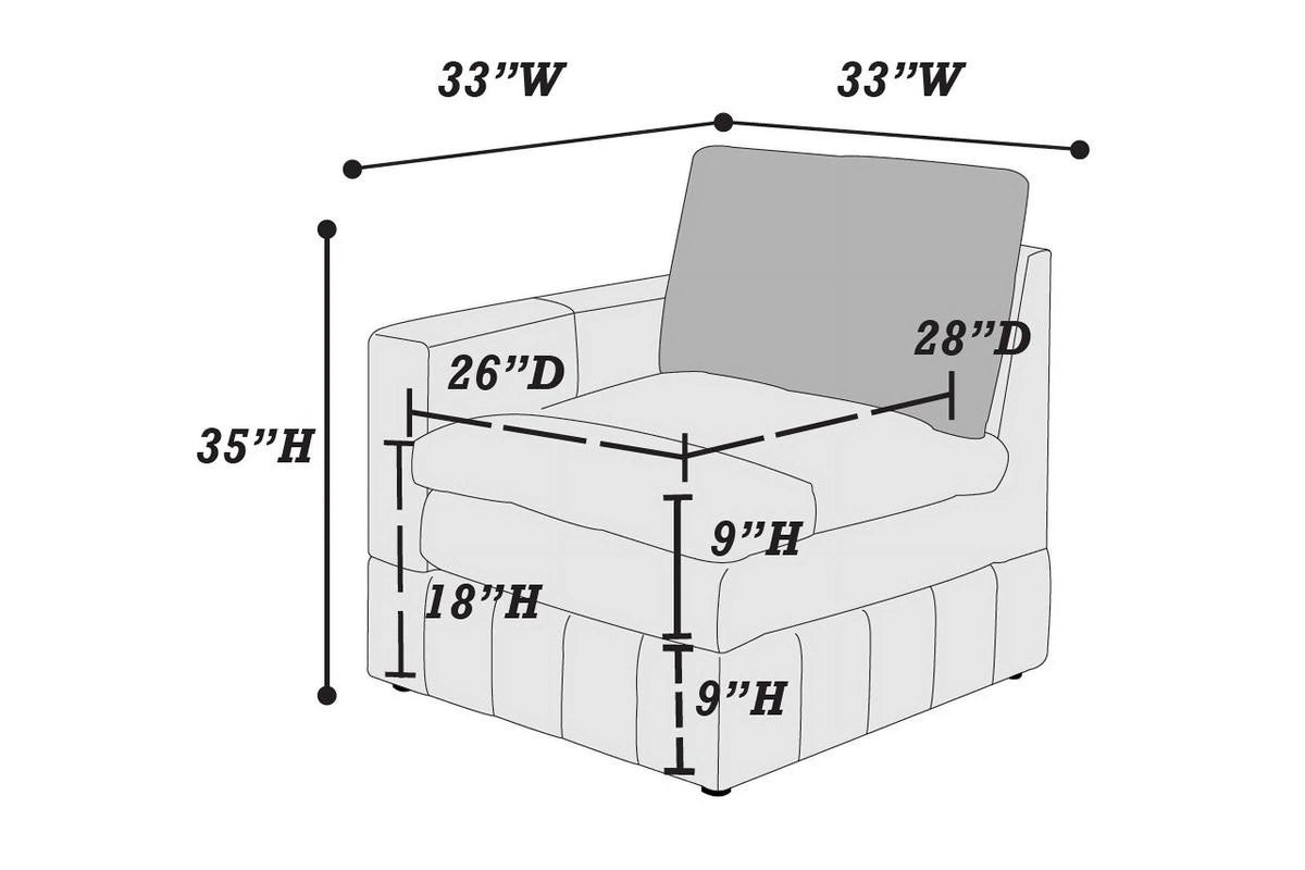 5Pc Modular Sectional Set with Ottoman A1040