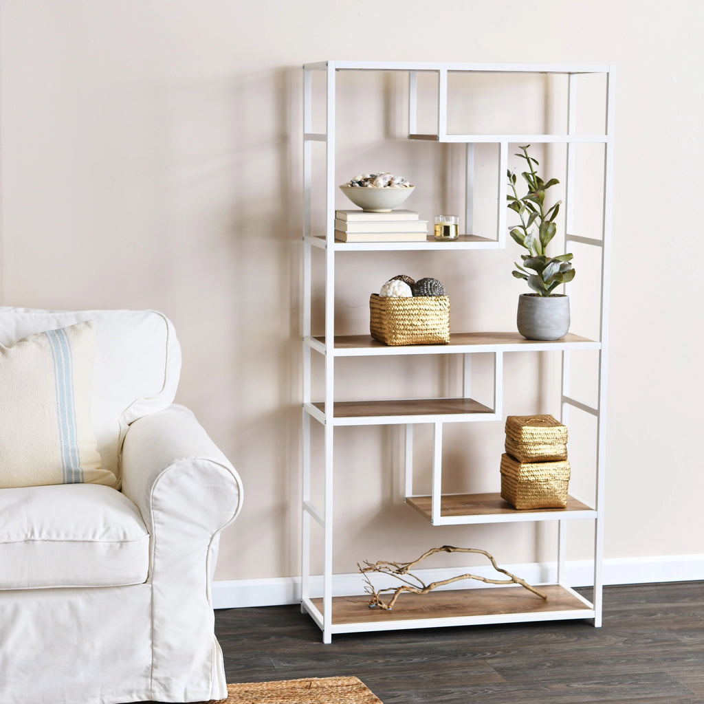 6 Tier 65" Tall Etagere Bookcase A67900