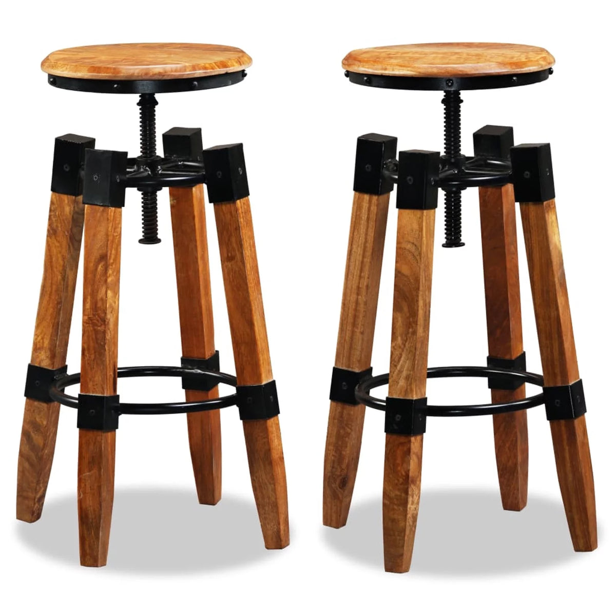 Solid Mango Wood Bar Stools 2 pcs J141