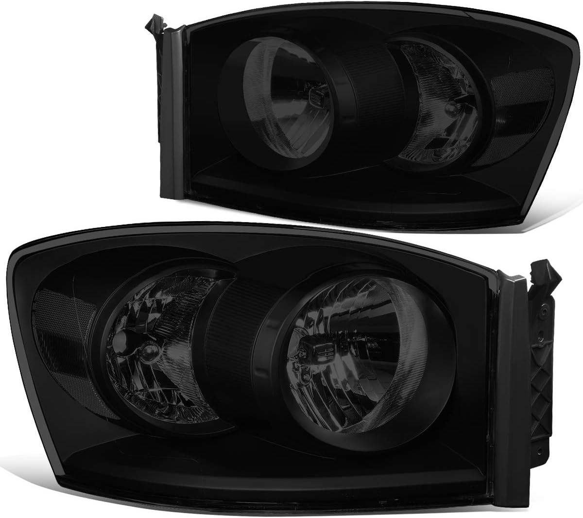 Black/Clear Dual LED DRL Sequential Turn Signal Projector Headlights Q444