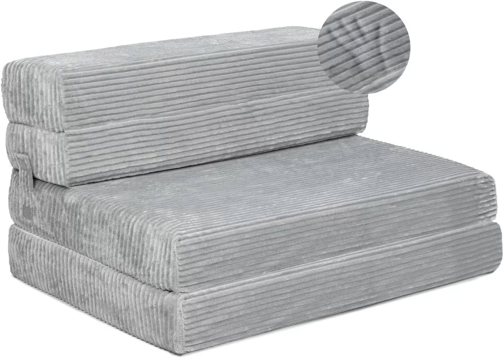Tri Folding Memory Foam Sofa Mattress with Washable Cover, Twin Size E424