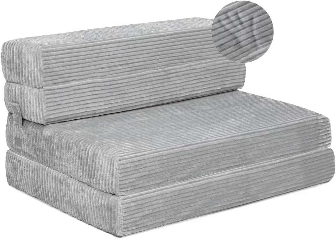 Tri Folding Memory Foam Sofa Mattress with Washable Cover, Twin Size E424