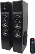 Black Home Theater Tower Speakers with 8" Sub N576276