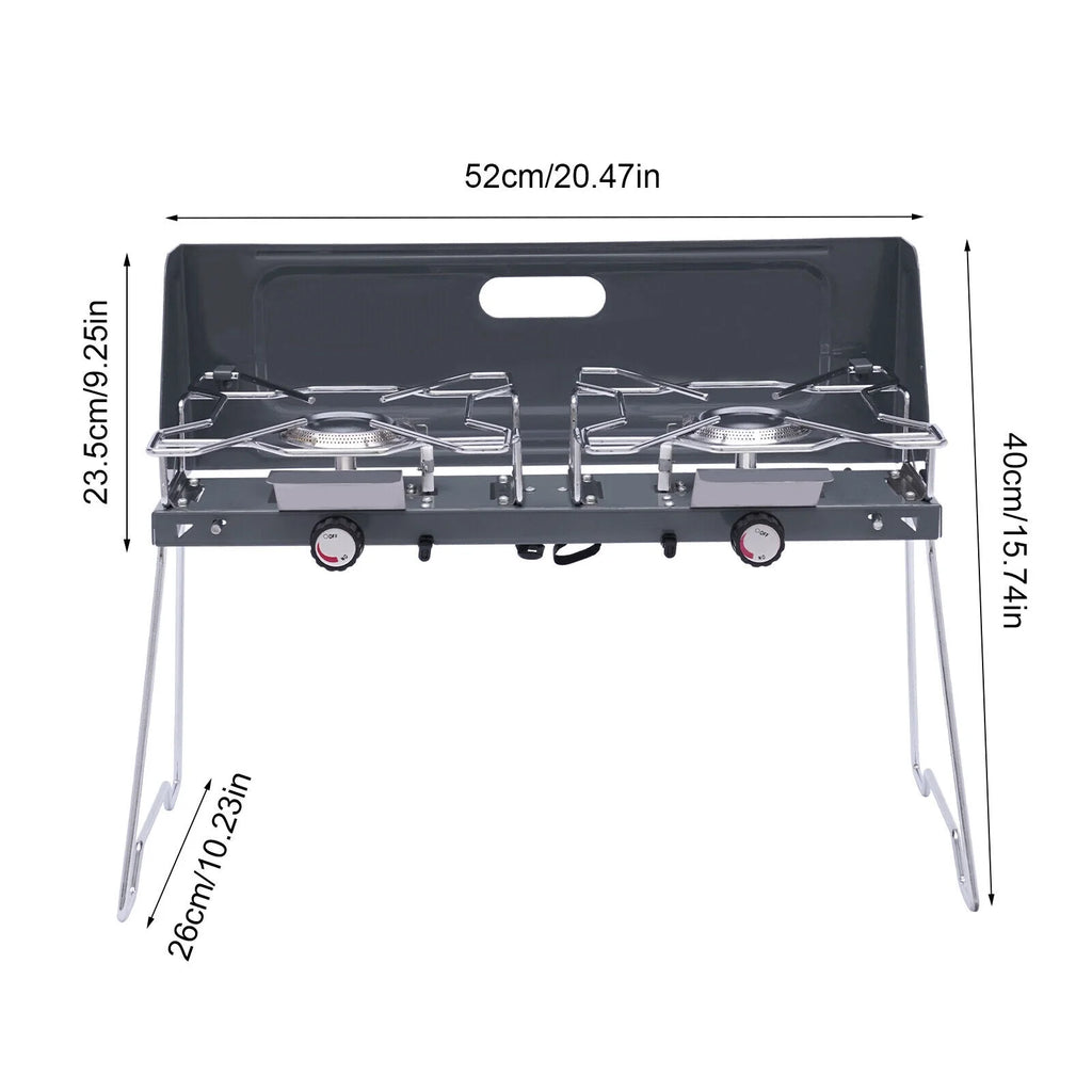 14inch 2 Burner Butane Gas Camping Stove Cooktop P37828