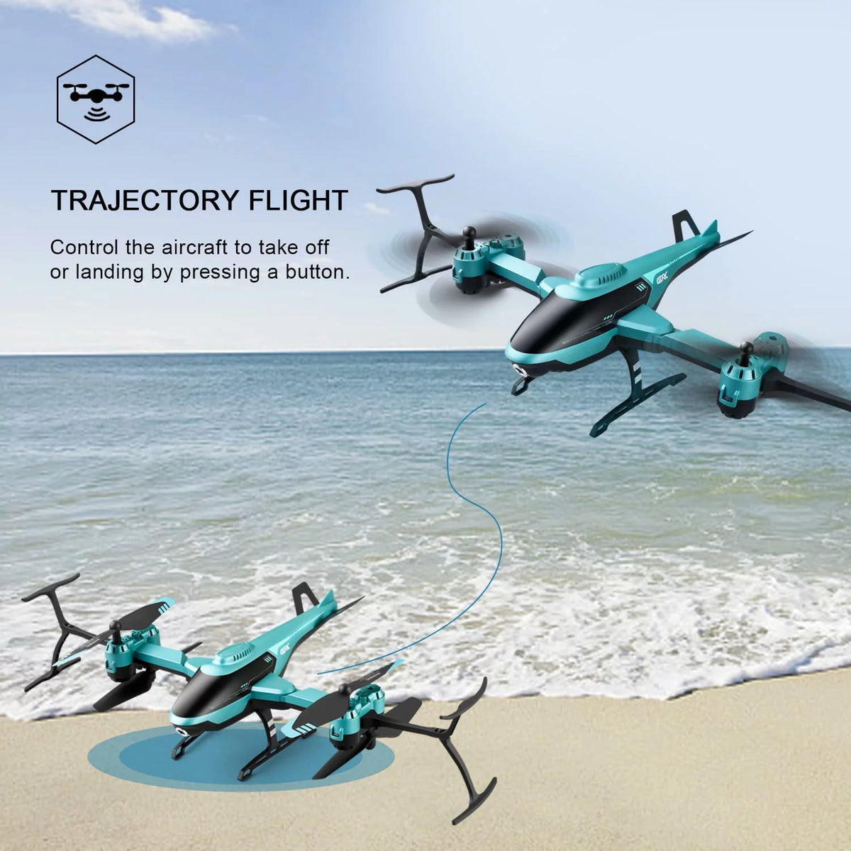 RC Helicopter Drone with 1080P HD Camera Blue S3563