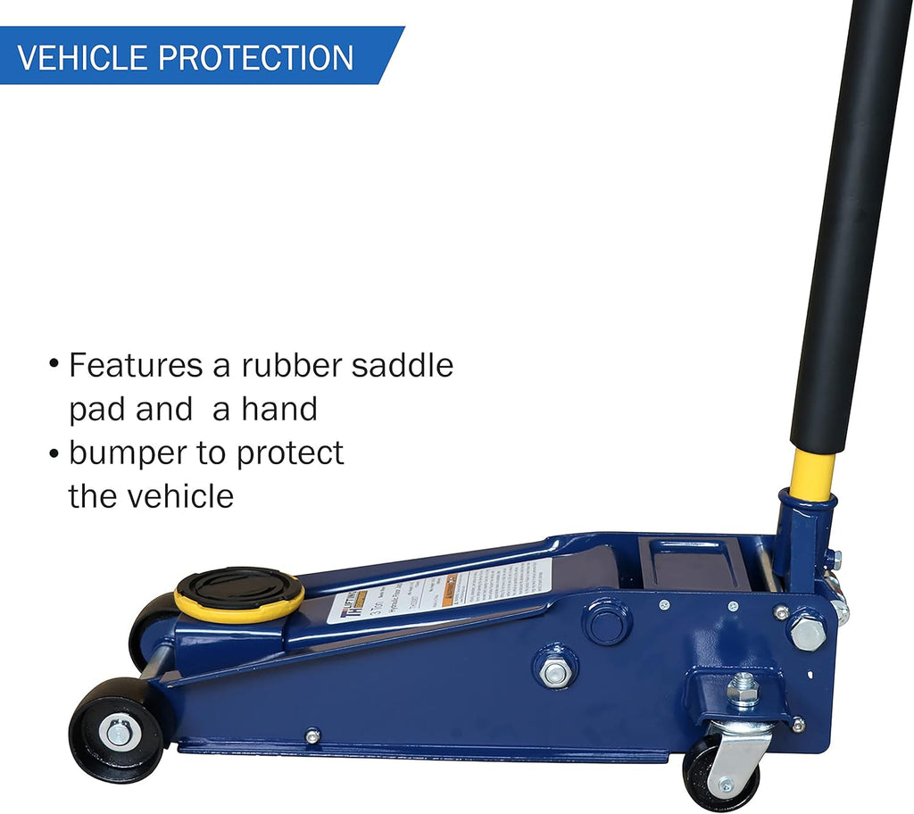 3 Ton Heavy-Duty Steel Hydraulic Floor Jack with Double Pumps O46193