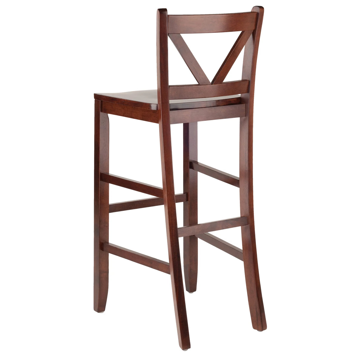 Set of 2 Walnut Finish V-Back Bar Stool G67776