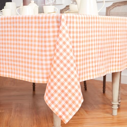 100% Pure Linen Checkered Tablecloth 60 x 132 Inch S580