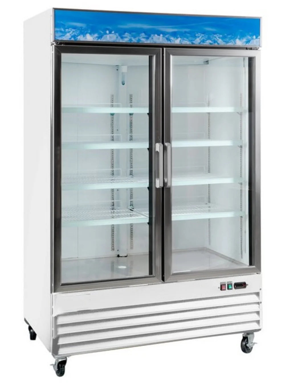 Heavy Duty 45 cu. ft. Commercial Refrigerator Merchandiser 2 Glass Door Stainless Steel U758421