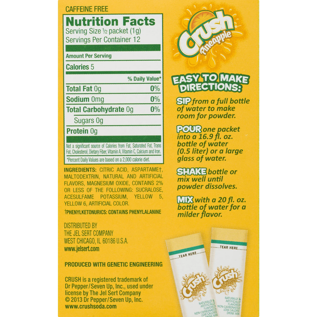 Pineapple Drink Mix, 0.45 Oz., 6 Packets X530