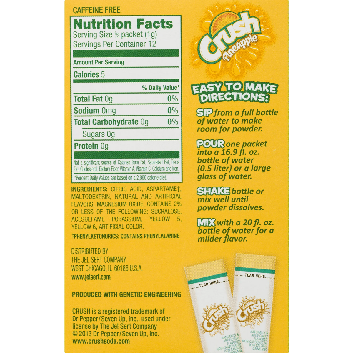 Pineapple Drink Mix, 0.45 Oz., 6 Packets X530