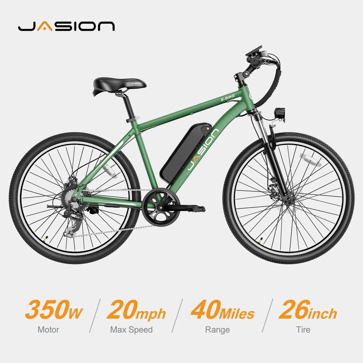 Electric Mountain Bike 26 Tires 350W 7 Speed Green H451759