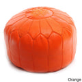 Orange Leather Ottoman E14588