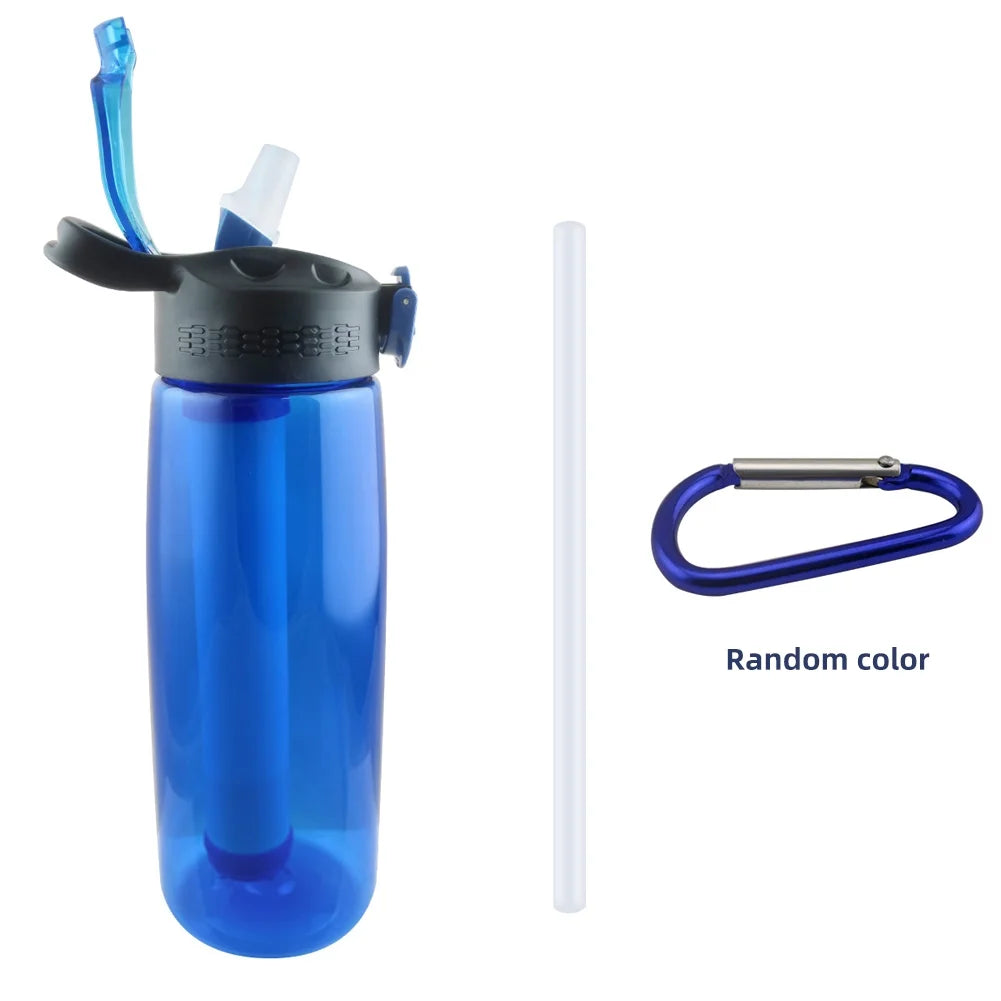 Blue Tritan Travel Bottle with Filter Lockable Lid E591