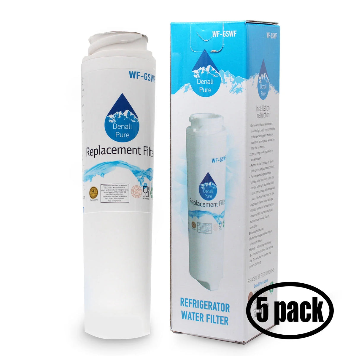 5-Pack Replacement Refrigerator Water Filter Cartridge C9950