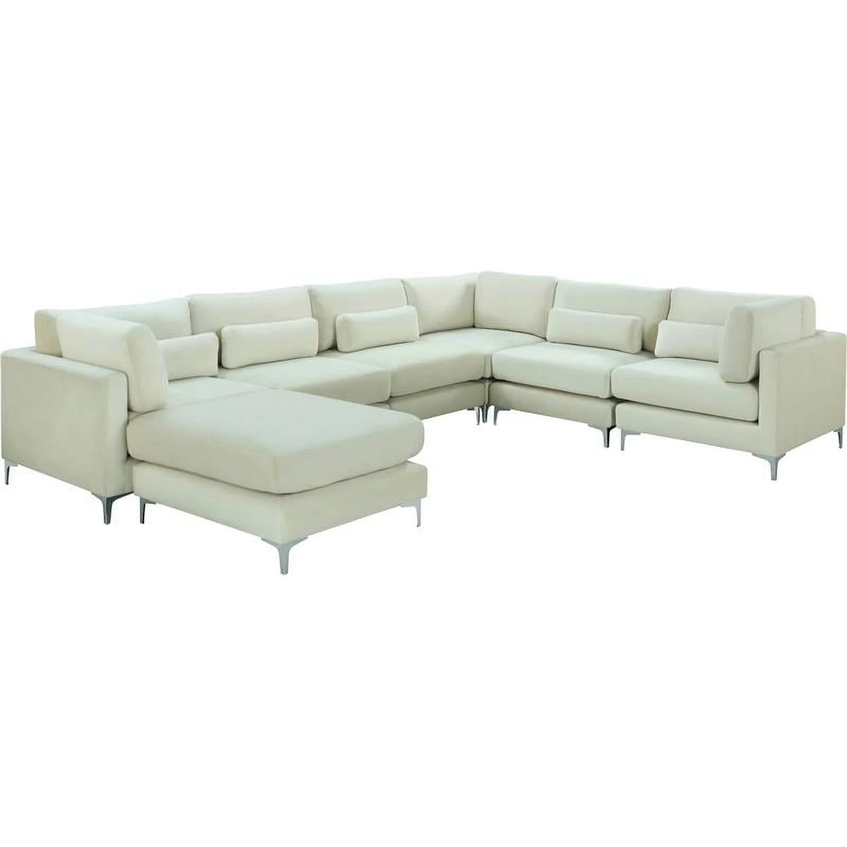 Cream Velvet Modular Sectional R990341