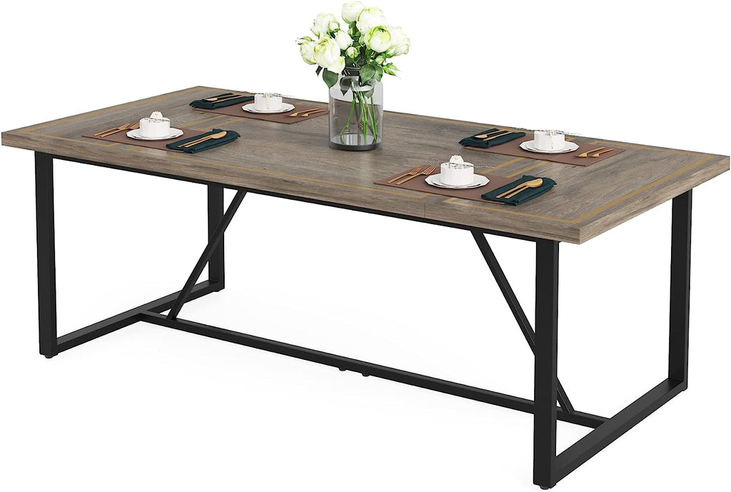 70.9" Gray & Black Dining Table W70653