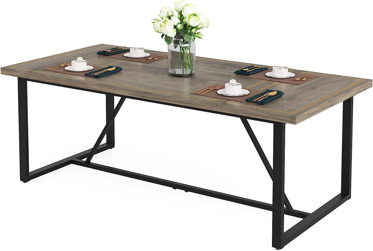 70.9" Gray & Black Dining Table W70653