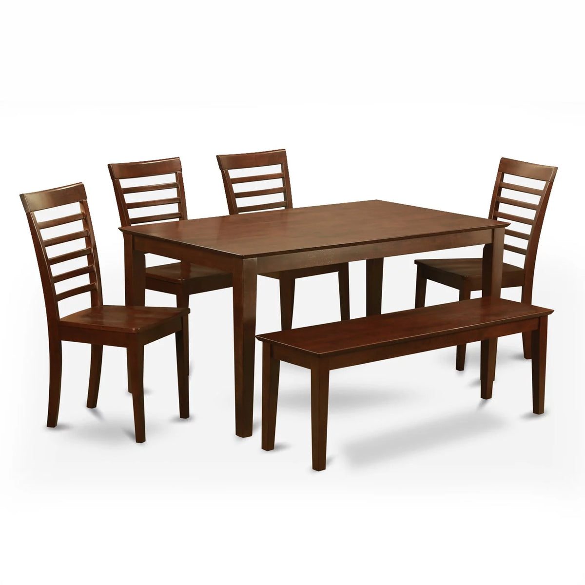 6 Piece Rectangular Dining Table Set with Wooden Chairs And Bench Z133