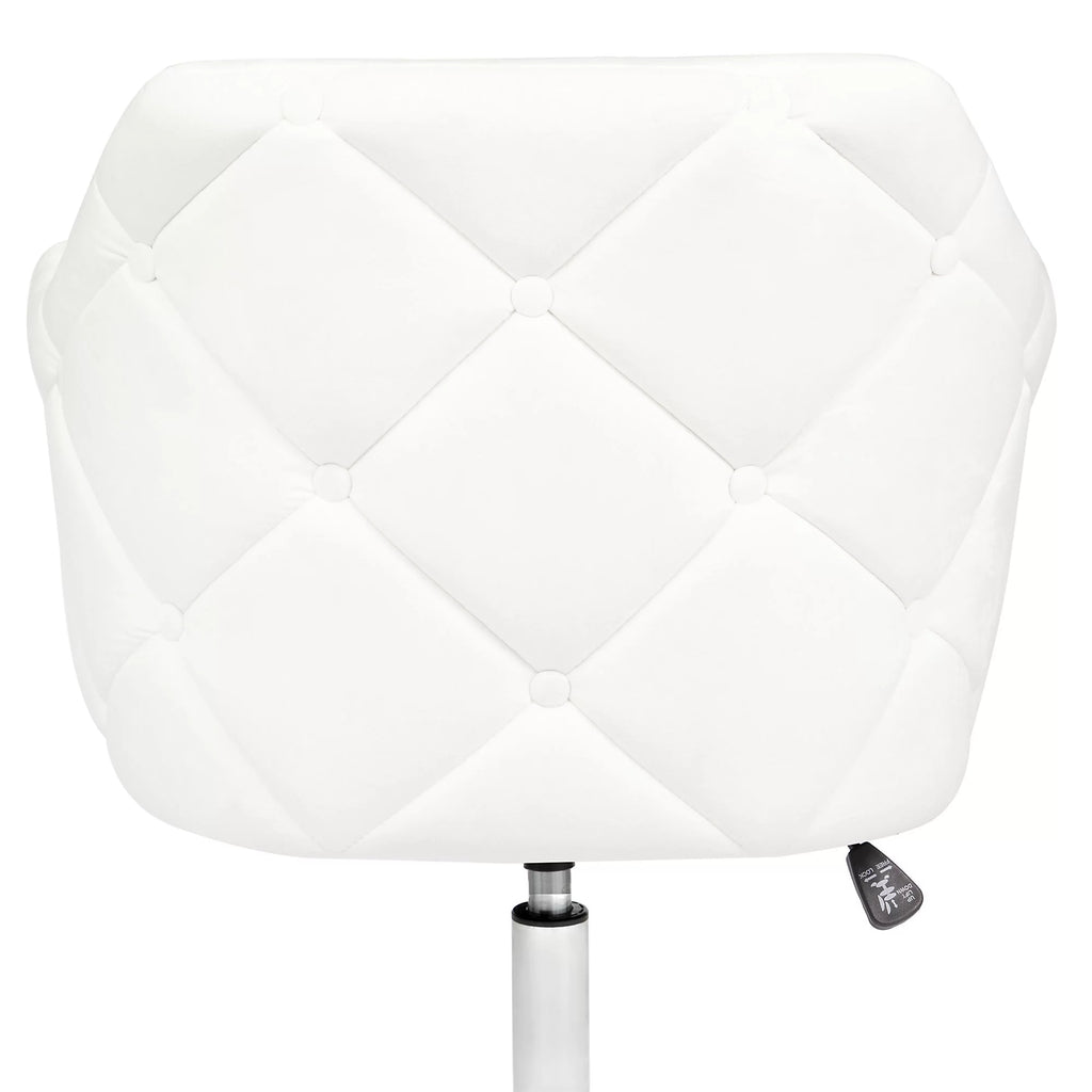 White Velvet Tufted Swivel Vanity Chair K70631