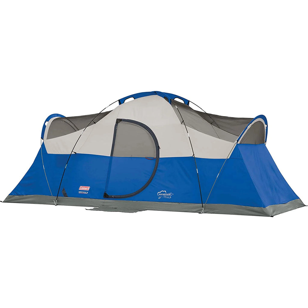 8 Person Cabin Camping Tent with Hinged Door, Blue K4962