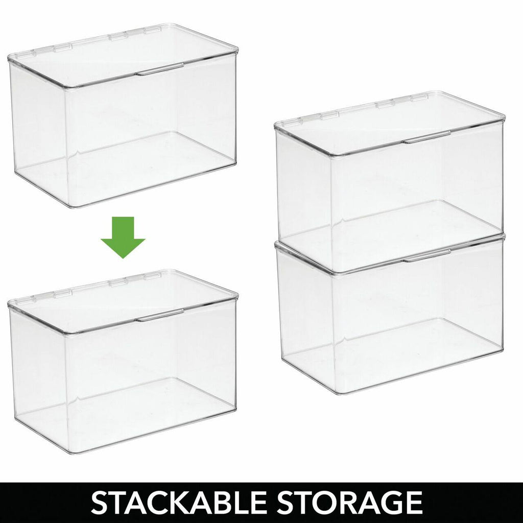 Clear Plastic Desk Organizer Bin Box, 8 Pack M765