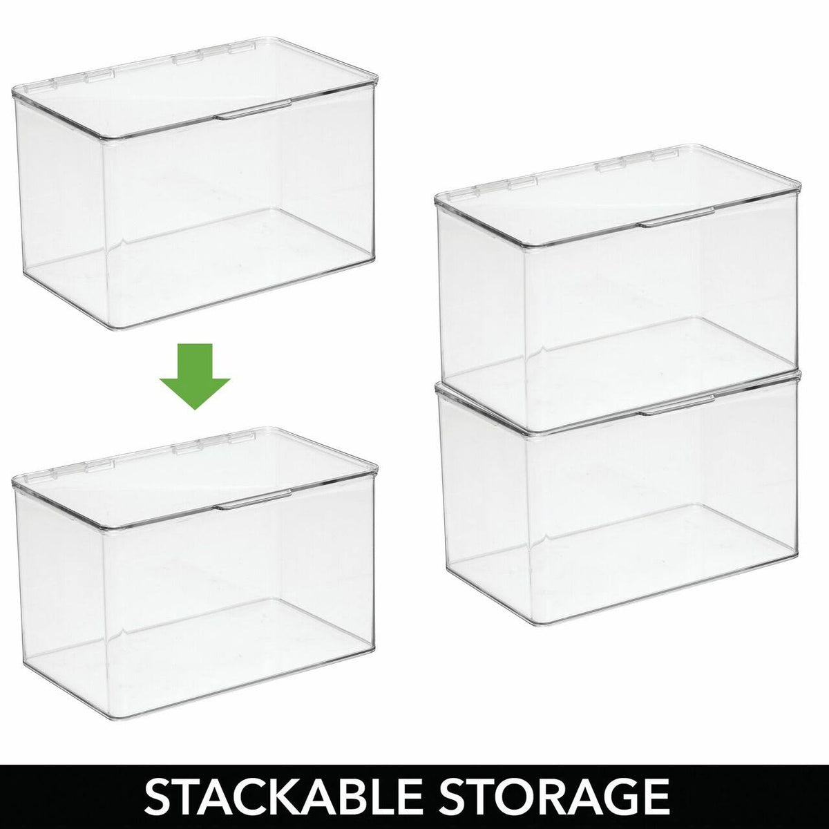Clear Plastic Desk Organizer Bin Box, 8 Pack M765