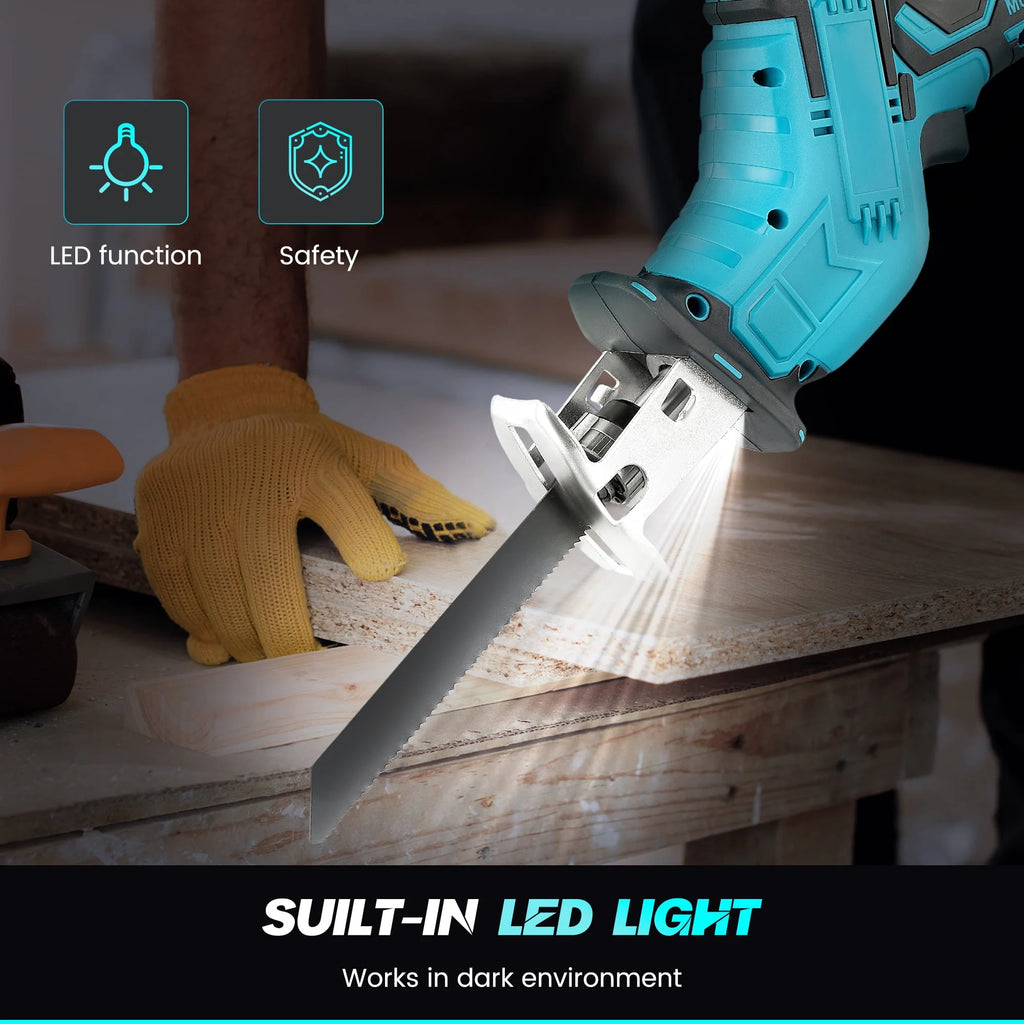 Cordless Reciprocating Saw 21V with 2 Battery 4 Saw Blades E729589