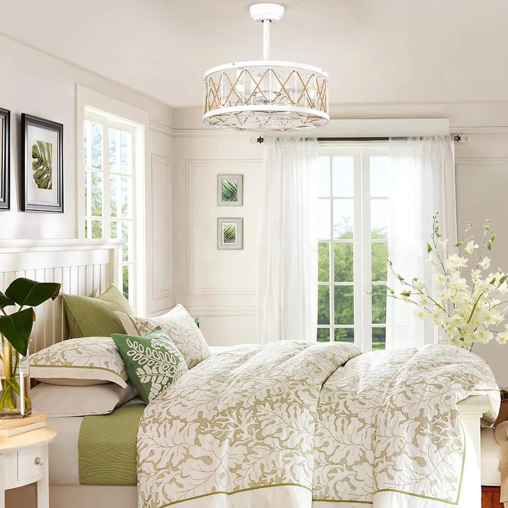 White Ceiling Fan with Lights T51803